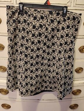 Axcess Black Skirt with Cream Lace Motif 100% Cotton